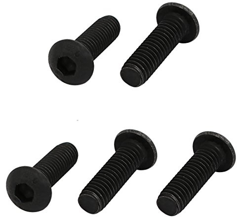 sourcing map 5pcs M6x20mm Vis Filetage à Gauche Vis Mandrin Perceuse Vis Blocage Boulon Classe 10.9