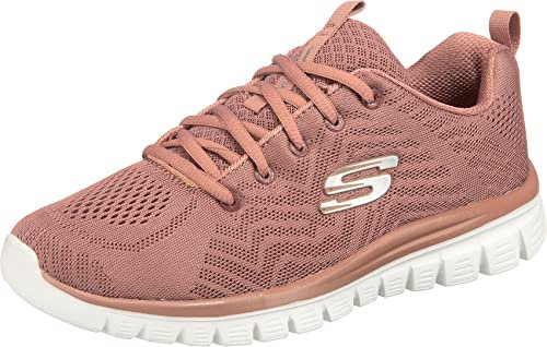 Skechers Women's Graceful Get Connected Sneaker, Mauve Mesh Trim, 4 UK