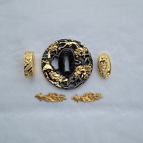 BOHIHYU JAPANESE SAMURAI SWORD KOSHIRAE – TSUBA FUCHI KASHIRA MENUKI HJ81-HJ95