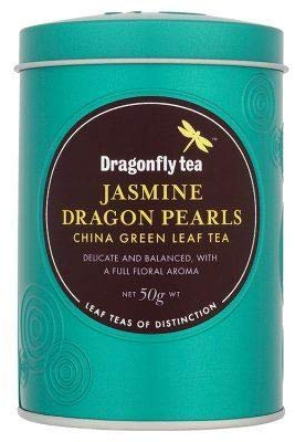 Dragonfly Tea | Leaf Tea of Distinction Jasmine Dragon Pearls Green Tea 50g | 4 x 50g (UK)
