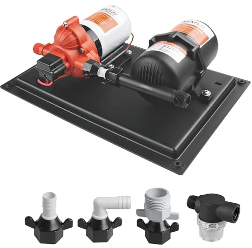 SEAFLO 33-Series Water Pump and Accumulator Tank System - 12V DC, 3.0 GPM, 45 PSI, 0.2 Gallon Tank - Reduces Cycling For Marine, Boat, RV, Off-Grid Applications- 4-Year Warranty! CE & RoHS Certified