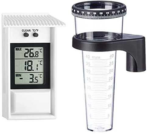 TFA 30.1053 Thermomètre numérique avec min-max & TFA Dostmann 47.1001 Pluviomètre