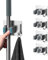 homeasy Mop Broom Holder, 4 Pcs Stainless Steel Self Adhesive Mop Holder Wall Mounted with Hooks Hanger Self-Adhesive Broom Holder for Bathroom, Kitchen, Office, Closet, Garden Garage(Silver)
