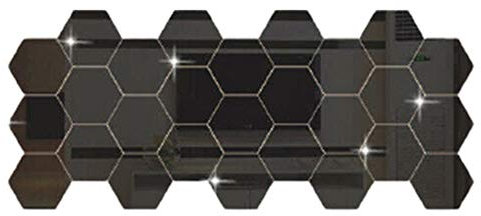 Spiegel-Wandaufkleber 3D Sechseckiger Spiegel, 3 Farben Dekoration Hexagon Wandspiegel, 12 Stück Selbstklebende Spiegelfliesen für Zuhause, Schlafzimmer, Sofa, Hintergrund