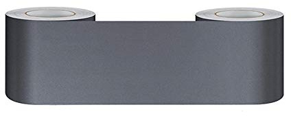 Tapetenbordüre, selbstklebend, grau, matt, 10 cm x 500 cm, Wand-Bordüre, zum Abziehen und Aufkleben, dekorative Bordüre für Badezimmer, Wohnzimmer, Küche