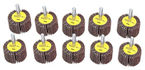 Tête de roue à lamelles de ponçage, 10 pièces disque de roue à lamelles en papier abrasif pour ponçage en tissu abrasif avec tige de 6 mm 40x25x6mm