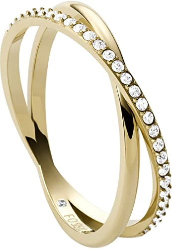 Fossil, kvinnors rostfritt stål inga ädelstenar ringar, guld, JF03752710