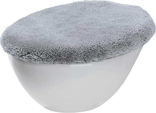 Erwin Müller WC-Deckelbezug Pusteblume Prasonisi grau Größe 47x50 cm - mit Schnürung, für Standard-WC-Deckel geeignet
