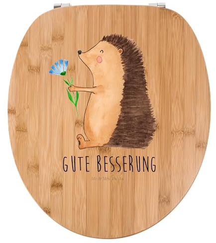 Mr. & Mrs. Panda Motiv WC Sitz Igel Blumen - Geschenk, Toilettendeckel, krank, Krankenhaus, Krankheit, Gute Laune, Tiermotive, Tiere, Klobrille,