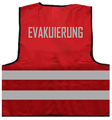 Mister Warnwesto Warnweste - Signalweste - EVAKUIERUNG - Warnweste mit reflektierendem Aufdruck ID: 525