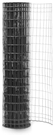 EASY CLOTURE Grillage soudé en Rouleau H1m20 x L25m Fil 2.5mm Maille 100x50 mm Gris Anthracite