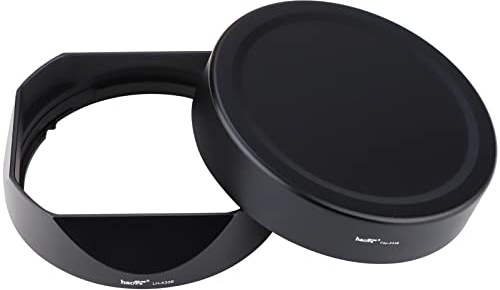 Haoge LH-X33B Bajonett-Streulichtblende aus Metall für Fujifilm XF 16-50mm F2.8-4.8 R LM WR Fuji XF 33mm F1.4 R LM WR,XF23mm F1.4 R LM WR Objektiv, Fujinon XF33mm/F1.4 Streulichtblende mit Metallkappe