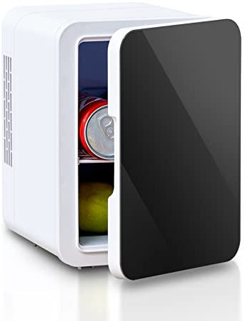 TUKAILAi Portable Mini Fridge 4 Litre, 6 Can AC+DC Power Cooler & Warmer for Bedroom, Cars, Offices; Holiday, Cosmetics, Skincare, Food,Drinks Black
