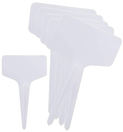 50 Stück dicke weiße Pflanzenmarker, Kunststoff-Pflanzenetiketten, T-Form, Garten/Blumentöpfe, Etiketten, wasserdicht (50 Stück, weiße Packung)