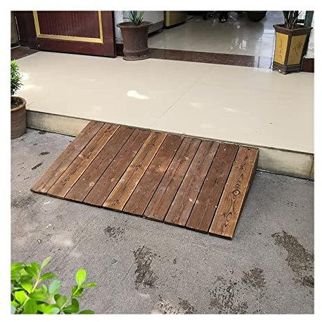 AAGAZA GUENZO Threshold Ramp, Auxiliary Wood Threshold Ramps for Doorways, 4 5 6 7 8 10 Inch Rise Wheelchair Transition Ramp for Home/Front Door/Yard/Patio, Non Slip /471