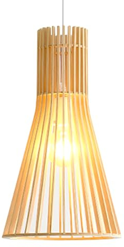 GUANSHAN Kreative Pendelleuchte aus Holzspänen im schlichten Landhausstil – Deckenleuchte für Esszimmer, Wohnzimmer und Schlafzimmer (Stil 1)