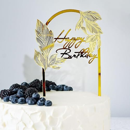 Happy Birthday Cake Topper Gold Tortendeko Kuchendeko Tortenaufsatz Geburtstag Cake Topper Geburtstag Kuchen Deko für Mädchen Jungen Frauen Mann (Gold)