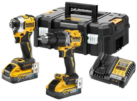 DeWALT Akku Kombopack DCK2050H2T- DCD805 + DCF850, 2x5,0 Ah Powerstack, Lader und TSTAK