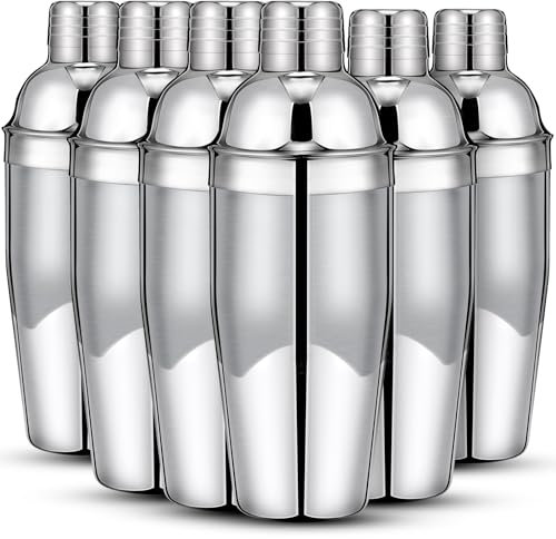 Nitial 6 Pcs 25 oz Stainless Steel Cocktail Shaker No Leaks Martini Shaker with Built In Strainer Bar Bartender Margarita Mixer Tools for Mixed Drinks, Beginners