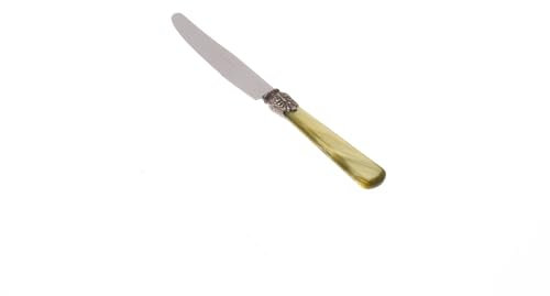 Rivadossi Sandro 9306COT16 Set di Coltelli da Tavola, 6 Pezzi-Elena-100% Made in Italy, Artigianalità e Design, Acciaio Inox 18/10, Verde Oliva