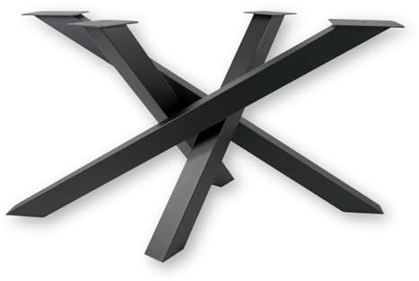 holz4home® Tiempo Spider Tischgestell in Schwarz Pulverbeschichtet I Höhe: 72 cm I Universal Gestell I Standfestes, Gedrehtes Gestell aus Stahl