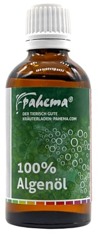 pahema Algenöl für Hunde & Katzen, hochkonzentriertes, veganes Omega-3 Öl aus Algen, mit Tropfer in Braunglasflasche (100 ml)