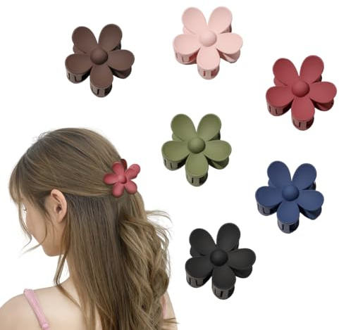 JIZIYUER Lot de 6 pinces à cheveux – Accessoires de cheveux mignons mats pour femmes et filles (fleurs mates)