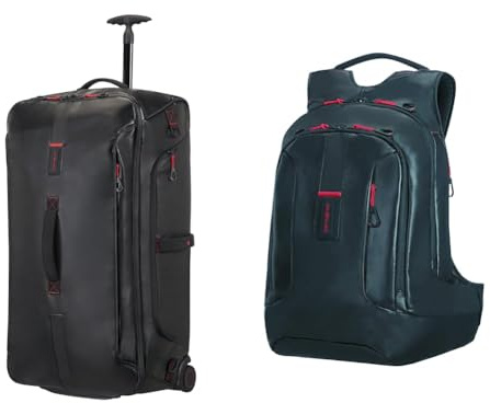 Samsonite- Paradiver Light - Reisetasche mit Rollen 79 cm, 121.5L, Schwarz & Paradiver Light - Laptoprucksack L+ 15.6 Zoll, 48 cm, 24 L, Schwarz (Black)