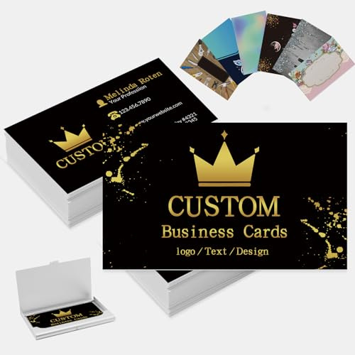 Cartes de visite personnalisées avec logo personnalisé et photo Cartes de visite personnalisées personnalisables 1000 500 200 100 Double face imprimable imperméable pour les petites entreprises