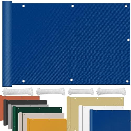 sonnensegel viereckig Mit Ösen Wasserdicht SunSail Sonnensegel Sonnenschutz Markisenstoffe Meterware schattentuch für Garten Terrasse Balkon Sonnenschutz Fuer glasdach 1.5x2.8M Blau