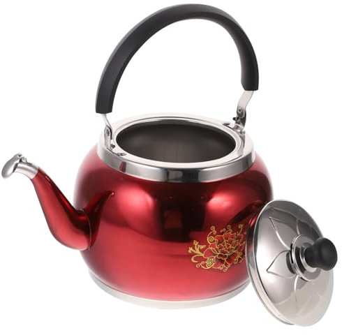 PRETYZOOM Bouilloire à Thé Sifflante Capacité Élevée Pour Cuisinière Chauffe-eau Acier Inoxydable Avec Poignée Anti-brûlure