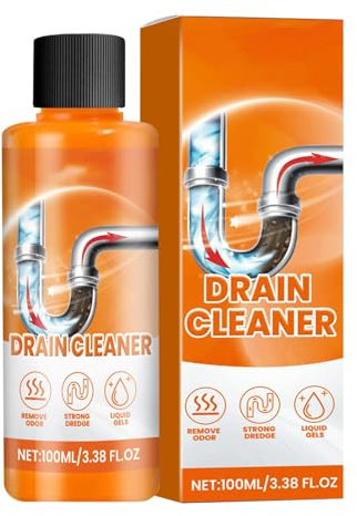 Abflussreiniger, Flüssigkeit, 100 ml, Ablassreiniger, löst Haare von verstopften Toiletten, Waschbecken, Dusch- oder Waschbeckenabflüssen, sicher für alle Klärsysteme und Rohre