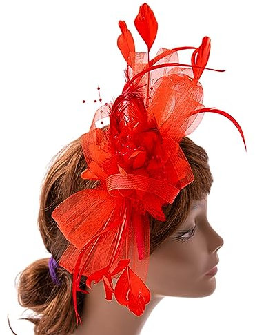 JOERBABU Hut, zartes mittelalterliches Garn, Haarreifen, Halloween, Cosplay, Haarhalter, Mittelalter-Party, Kostüm, Kopfbedeckung für Frauen, rot, 1-5