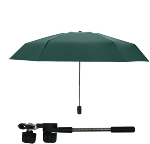 Paraguas para silla con clip – Paraguas ajustable de 360° con abrazadera – Sombrilla para silla de paseo, protección UPF 50+ para sillas de playa, cochecitos de bebé