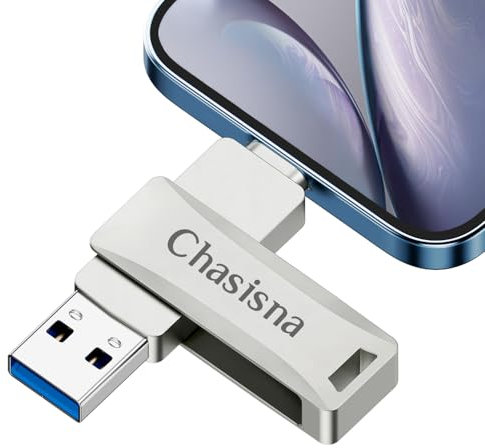 Chasisna speicherstick Phone 256 GB,3 in 1 USB Stick für Phone Speicherstick mit USB, 10S- und Typ-C-Anschluss zur Übertragung von Fotos und Videos, kompatibel mit i-Phone i-Pad, PC und Android.