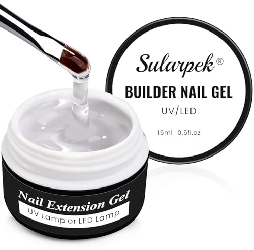 Sularpek 15 ml gelspikar, uppbyggnadsgel för gelnaglar, akrylgel för naglar, UV-nagellack för naglar reparation, förstärkningsförlängning för nagelstudio (Clear)