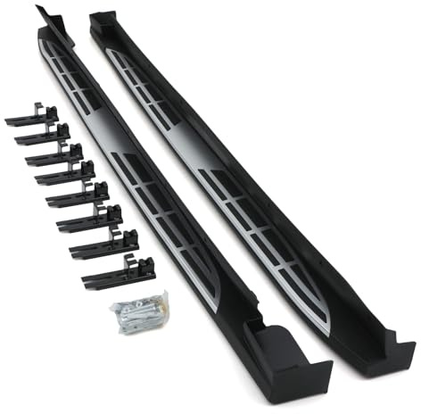 Predator4x4 Black and Silver Aluminium Side Steps Running Boards Compatible with Kia Sorento MK3 Um 14-20 Bolt On Aluminium and ABS Foot Rails Sidesteps Sills
