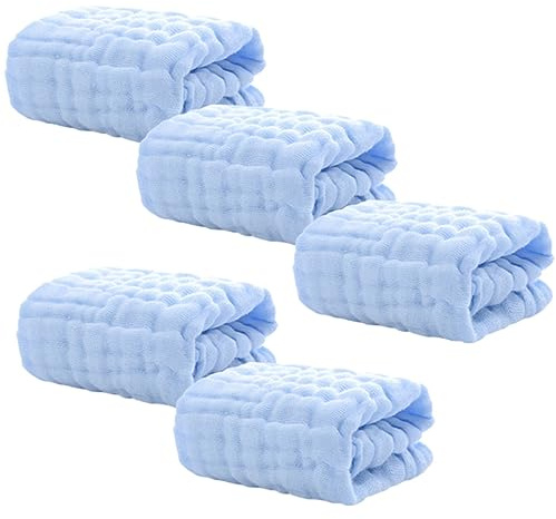 Abaodam 5piezas Toalla Cuadrada De Algodón Para Bebés Toallitas De Muselina Para Pañitos De Eructar Artículos Esenciales Higiene Infantil Bañeras Para Bebes