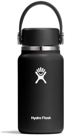 Hydro Flask – Micro Hydro 200 ml – Läckagesäker, Isolerad Mini Flaska – Håller Drycker Kalla & Varma Upp till 7 Timmar – Kompakt & Hållbar – Black
