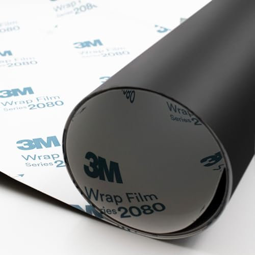 Finest Folia 3M 2080 - Pellicola autoadesiva per auto, 152 cm x 35 cm, colore: Nero opaco