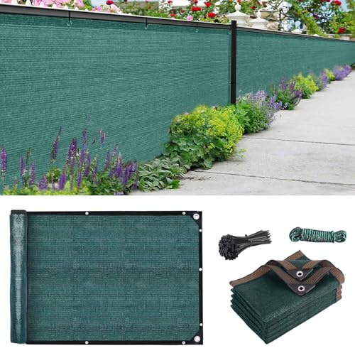 TUAKIMCE Zaunblende Sichtschutz 2 x 10m, Sichtschutzzaun 90% HDPE-Schattennetz für den Außenbereich, UV-beständiges, Reißfestes Sonnenschutznetz mit Kabel und Schnur
