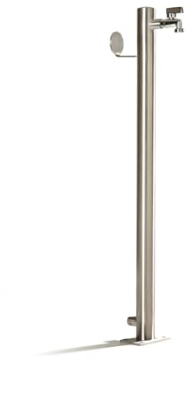 Schneck Wasserzapfstelle Ø 4,8cm 85cm mit Schlauchhalter WS4885SH Wasserzapfstelle Edelstahl Wasserverteiler Brunnen SchneckMetall