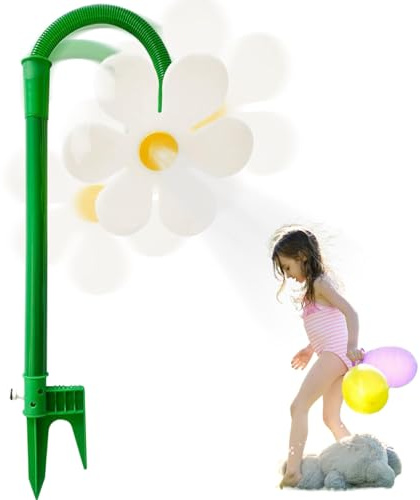 Crazy Daisy Sprinkler, Sonnenblumen-Sprinkler für den Hof, 360° drehbar, für den Garten, breite Abdeckung, tanzende Gänseblümchen, bewegliche Blumenbewässerung für Garten, Rasen
