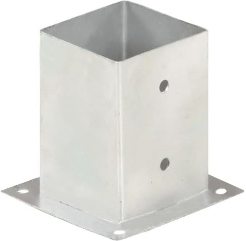 Genérico Anclajes para Postes 4 Unidades Metal galvanizado 101 mm,Bricolaje,Vallas de jardín,Postes de Cerca,145450