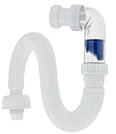 DRELD Waste Pipe 32mm to 32mm, Flexible Sink Plumbing Pipe for Basin | Wall and Floor Drain Outlets, Odour-Proof Drain Waste Trap Hose for Kitchen Sinks, Shower Traps, Washing Machines