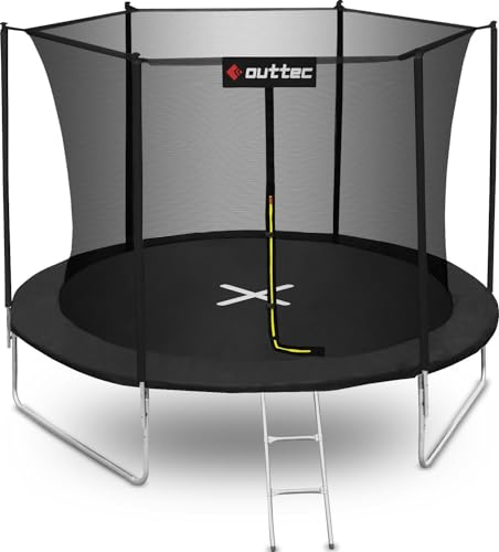 Outtec Gartentrampolin Inside Net 12ft (366 cm) mit Innennetz und wasserfestem Sprungtuch - Sicherer Spaß für die ganze Familie