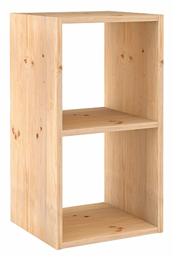 Astigarraga Kit Line Estantería Modular 2 Cubos Dinamic, Madera Maciza Pino - 70,8x36,2x33 cm