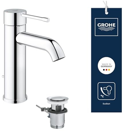 GROHE Essence Mitigeur Monocommande Robinet de lavabo pour Salle de Bains, Taille S, Facile à installer, Chrome, 23591001
