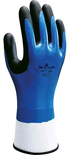 Showa SHO3373L 377 Nitrile Foam Grip Gloves, Medium