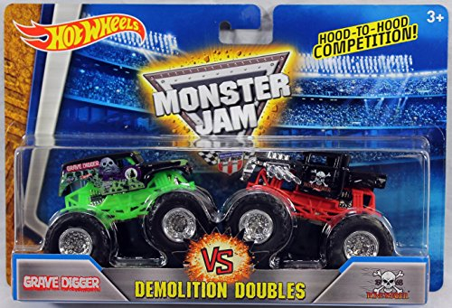 Hot Wheels 2016 Monster Jam Demolition Doubles - Grave Digger Vs. Bone Shaker 1:64 Scale